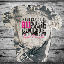 Load image into Gallery viewer, Flirt with your own husband Bleached Distressed Tee Shirt