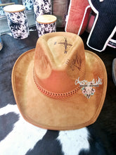 Load image into Gallery viewer, Custom Burned Felt Cowgirl Hat