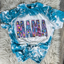 Load image into Gallery viewer, Mama Faux Embroidered Bleached Distressed Tee Shirt