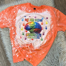 Load image into Gallery viewer, We all think differently orange Bleached Distressed Tee Shirt