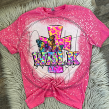 Load image into Gallery viewer, Walk by faith Bleached Distressed Tee Shirt