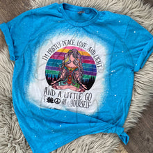 Load image into Gallery viewer, I'm Mostly Peace, Love, and Light Bleached Distressed Tee Shirt