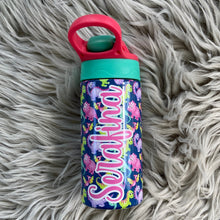 Load image into Gallery viewer, Colored Dinosaurs Blue Kids Tumbler