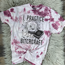 Load image into Gallery viewer, I practice bitchcraft Bleached Distressed Tee Shirt