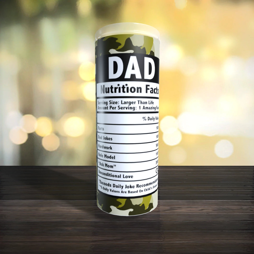 Dad Nutrition Facts Camo Tumbler